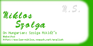 miklos szolga business card